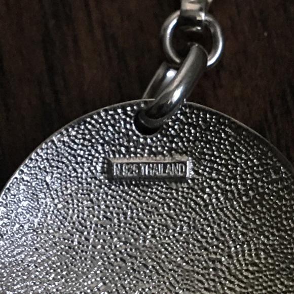 Sterling Silver Etched Circular Disk Bracelet - Picture 4 of 4